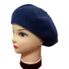 Deep blue beret cross-border hat, women's wool beret, retro British woolen knitted painter hat, adult autumn and winter warm hat Item Picture